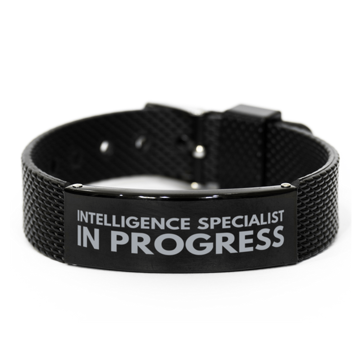 Inspirational Intelligence Specialist Black Shark Mesh Bracelet, Intelligence Specialist In Progress, Best Graduation Gifts for Students