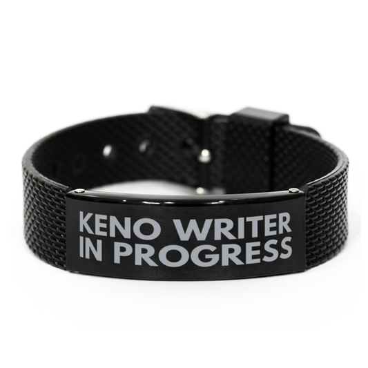 Inspirational Keno Writer Black Shark Mesh Bracelet, Keno Writer In Progress, Best Graduation Gifts for Students