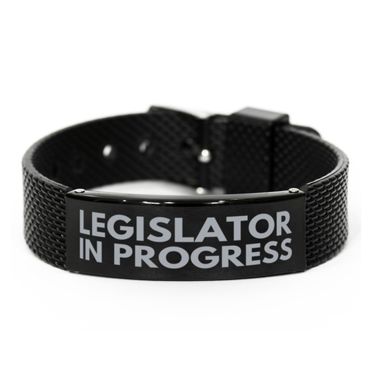 Inspirational Legislator Black Shark Mesh Bracelet, Legislator In Progress, Best Graduation Gifts for Students
