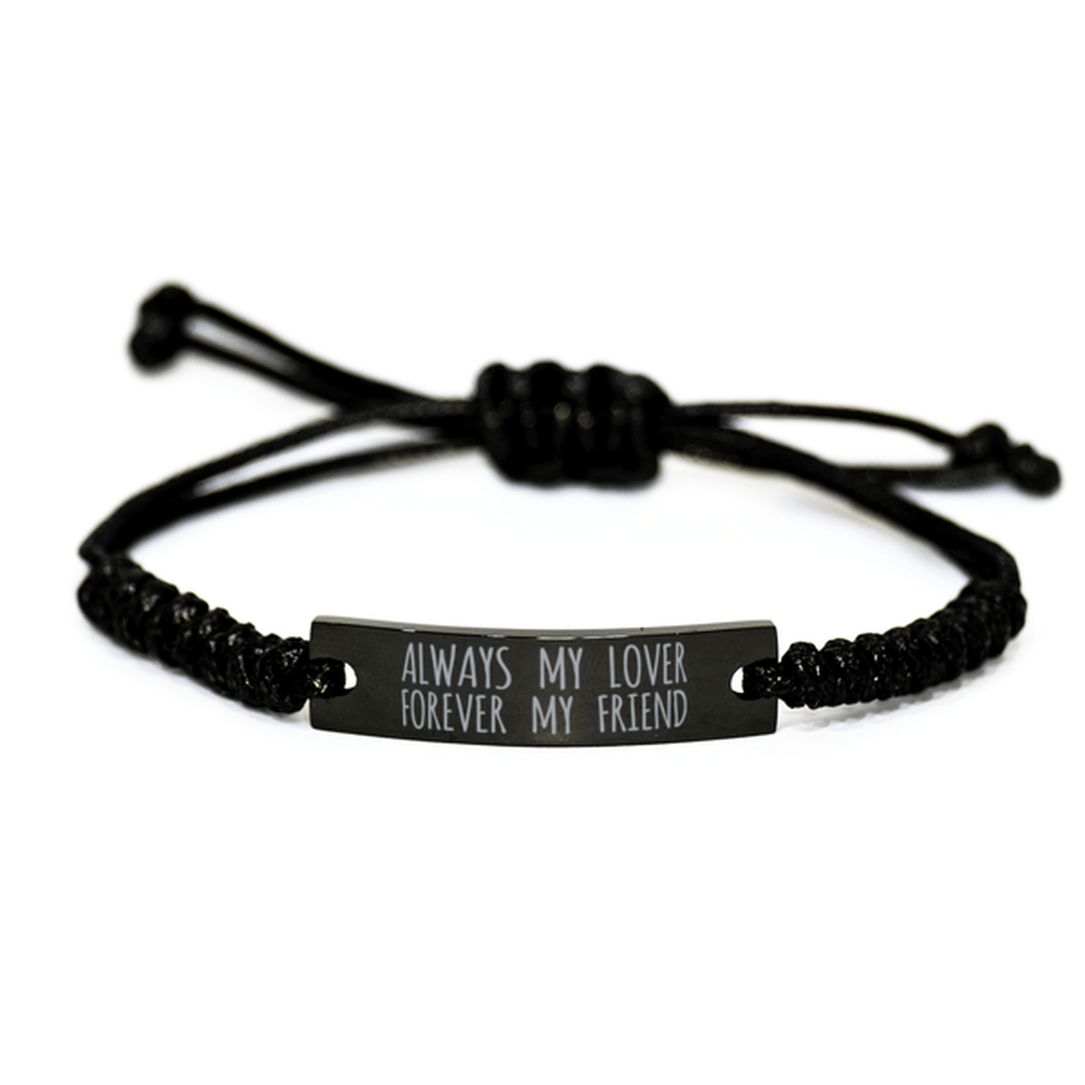 Inspirational Lover Black Rope Bracelet, Always My Lover Forever My Friend, Best Birthday Gifts For Family