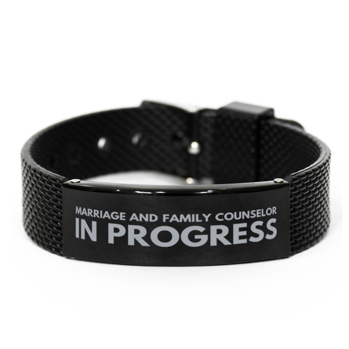 Inspirational Marriage And Family Counselor Black Shark Mesh Bracelet, Marriage And Family Counselor In Progress, Best Graduation Gifts for Students