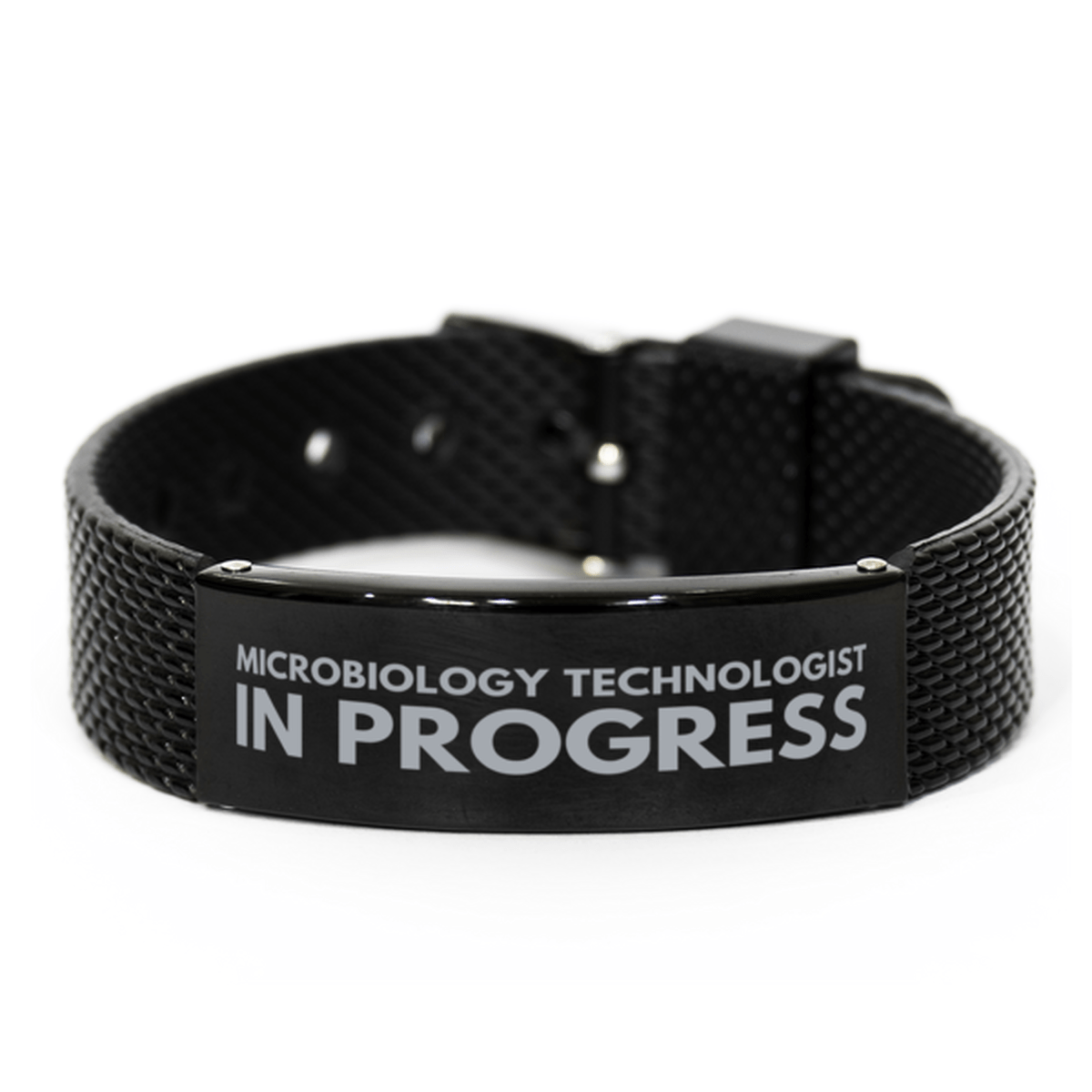 Inspirational Microbiology Technologist Black Shark Mesh Bracelet, Microbiology Technologist In Progress, Best Graduation Gifts for Students