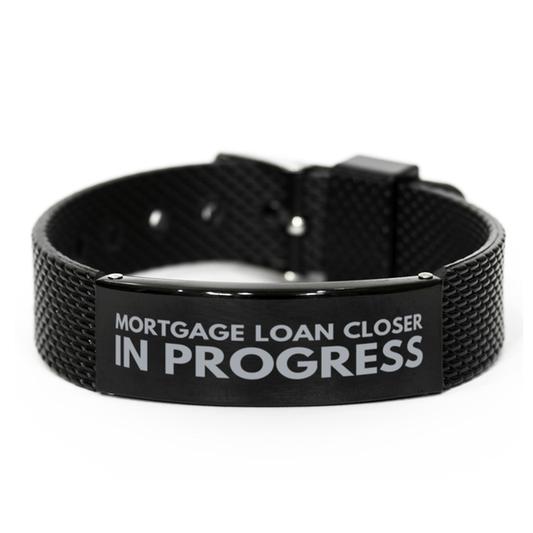 Inspirational Mortgage Loan Closer Black Shark Mesh Bracelet, Mortgage Loan Closer In Progress, Best Graduation Gifts for Students