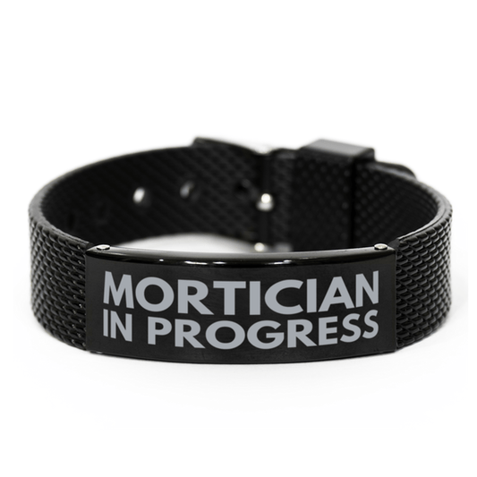 Inspirational Mortician Black Shark Mesh Bracelet, Mortician In Progress, Best Graduation Gifts for Students