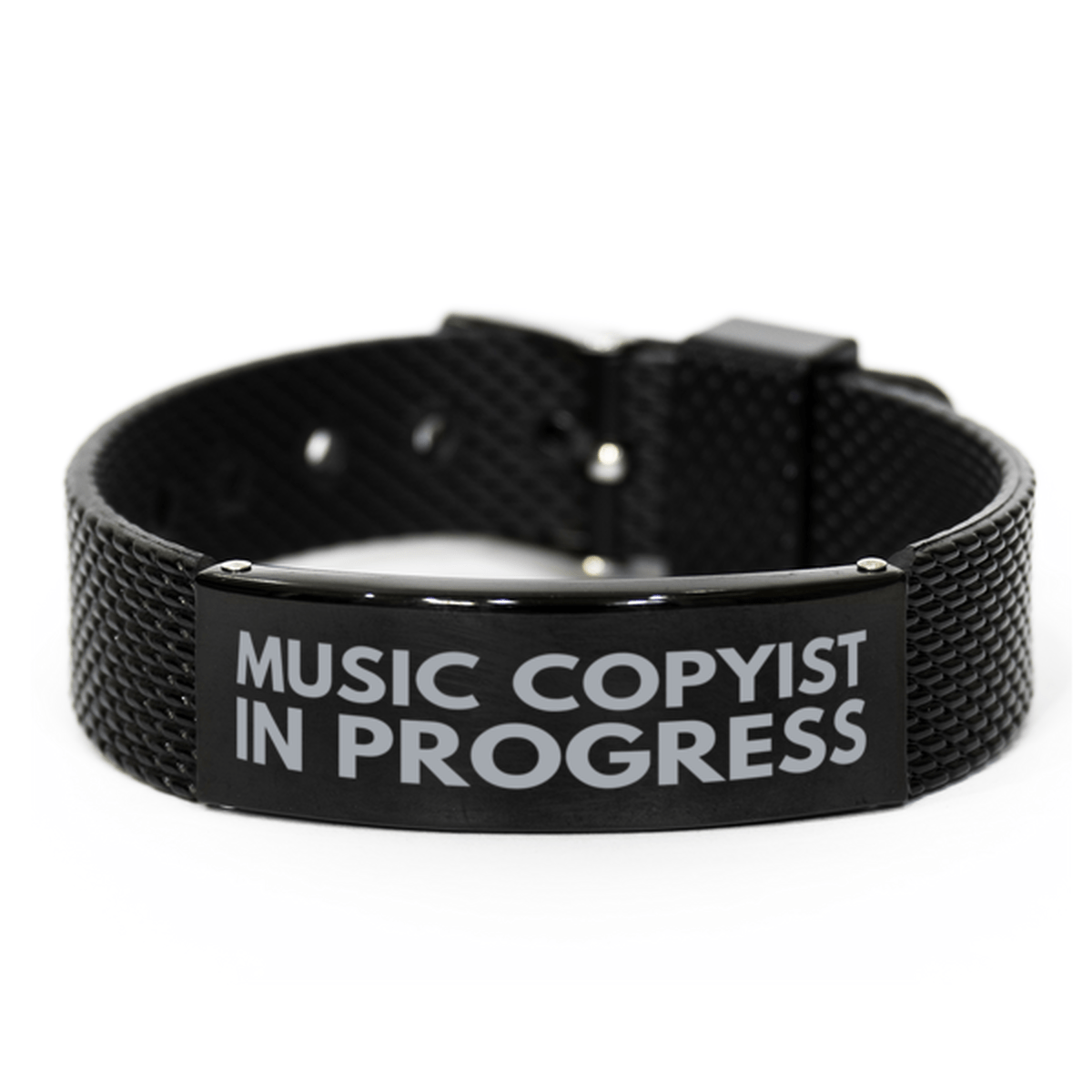 Inspirational Music Copyist Black Shark Mesh Bracelet, Music Copyist In Progress, Best Graduation Gifts for Students