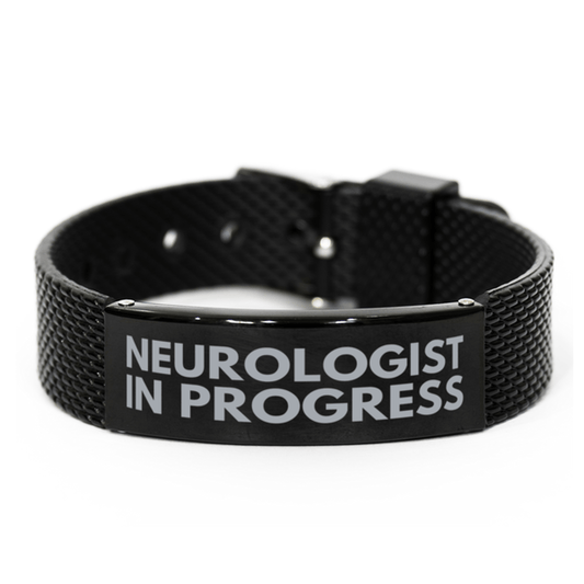 Inspirational Neurologist Black Shark Mesh Bracelet, Neurologist In Progress, Best Graduation Gifts for Students
