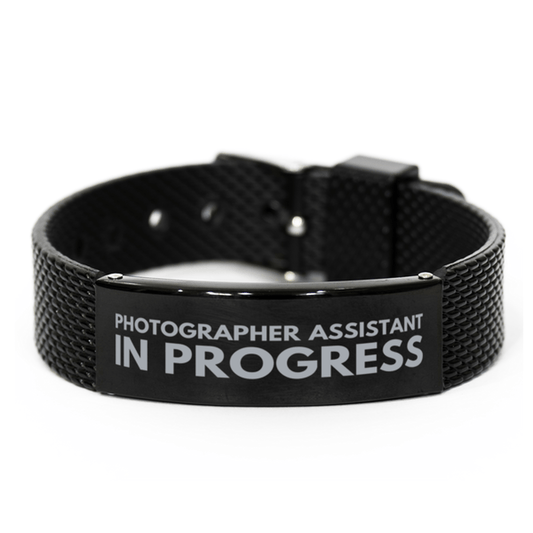 Inspirational Photographer Assistant Black Shark Mesh Bracelet, Photographer Assistant In Progress, Best Graduation Gifts for Students