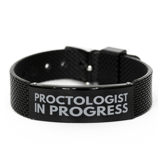 Inspirational Proctologist Black Shark Mesh Bracelet, Proctologist In Progress, Best Graduation Gifts for Students