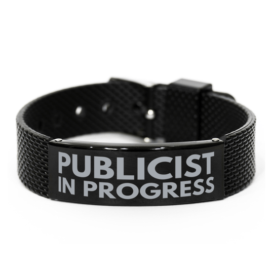 Inspirational Publicist Black Shark Mesh Bracelet, Publicist In Progress, Best Graduation Gifts for Students