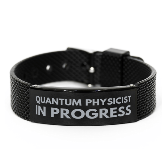 Inspirational Quantum Physicist Black Shark Mesh Bracelet, Quantum Physicist In Progress, Best Graduation Gifts for Students