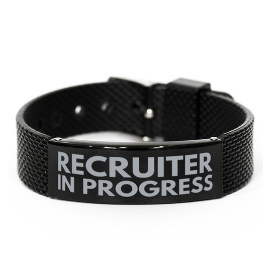 Inspirational Recruiter Black Shark Mesh Bracelet, Recruiter In Progress, Best Graduation Gifts for Students