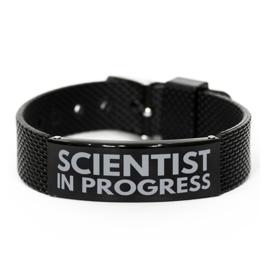 Inspirational Scientist Black Shark Mesh Bracelet, Scientist In Progress, Best Graduation Gifts for Students