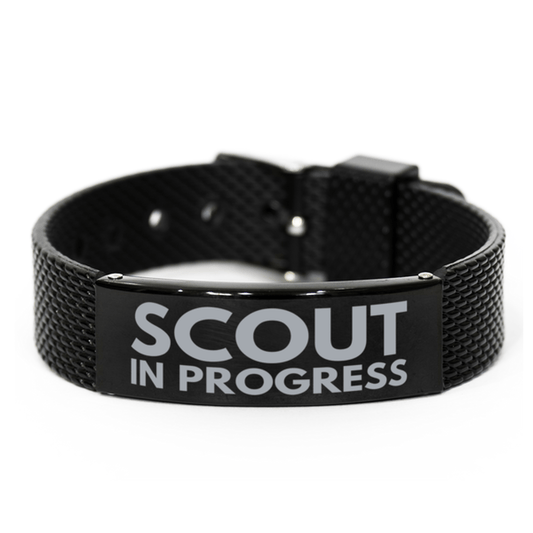 Inspirational Scout Black Shark Mesh Bracelet, Scout In Progress, Best Graduation Gifts for Students