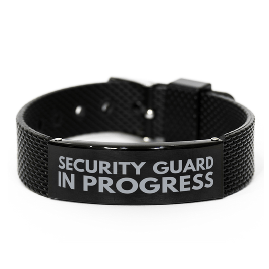 Inspirational Security Guard Black Shark Mesh Bracelet, Security Guard In Progress, Best Graduation Gifts for Students