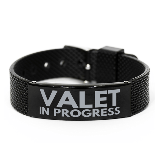 Inspirational Valet Black Shark Mesh Bracelet, Valet In Progress, Best Graduation Gifts for Students