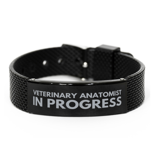 Inspirational Veterinary Anatomist Black Shark Mesh Bracelet, Veterinary Anatomist In Progress, Best Graduation Gifts for Students