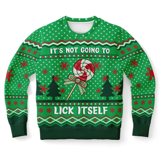 It's Not Going to Lick Itself - Funny Offensive Ugly Christmas Sweater XS