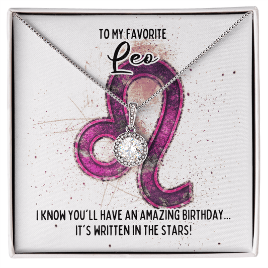 Leo Birthday Necklace - Zodiac Gift - July 23 – Aug 22 Two-Toned Box