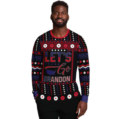 Let's Go Brandon - Funny Anti-Biden Republican Ugly Christmas Sweater (Sweatshirt)