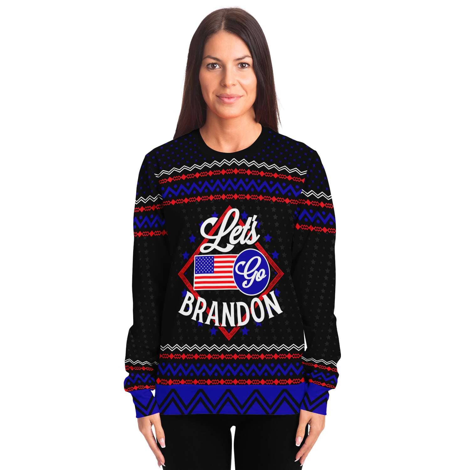 Let's Go Brandon - Funny Anti-Biden Republican Ugly Christmas Sweater (Sweatshirt)