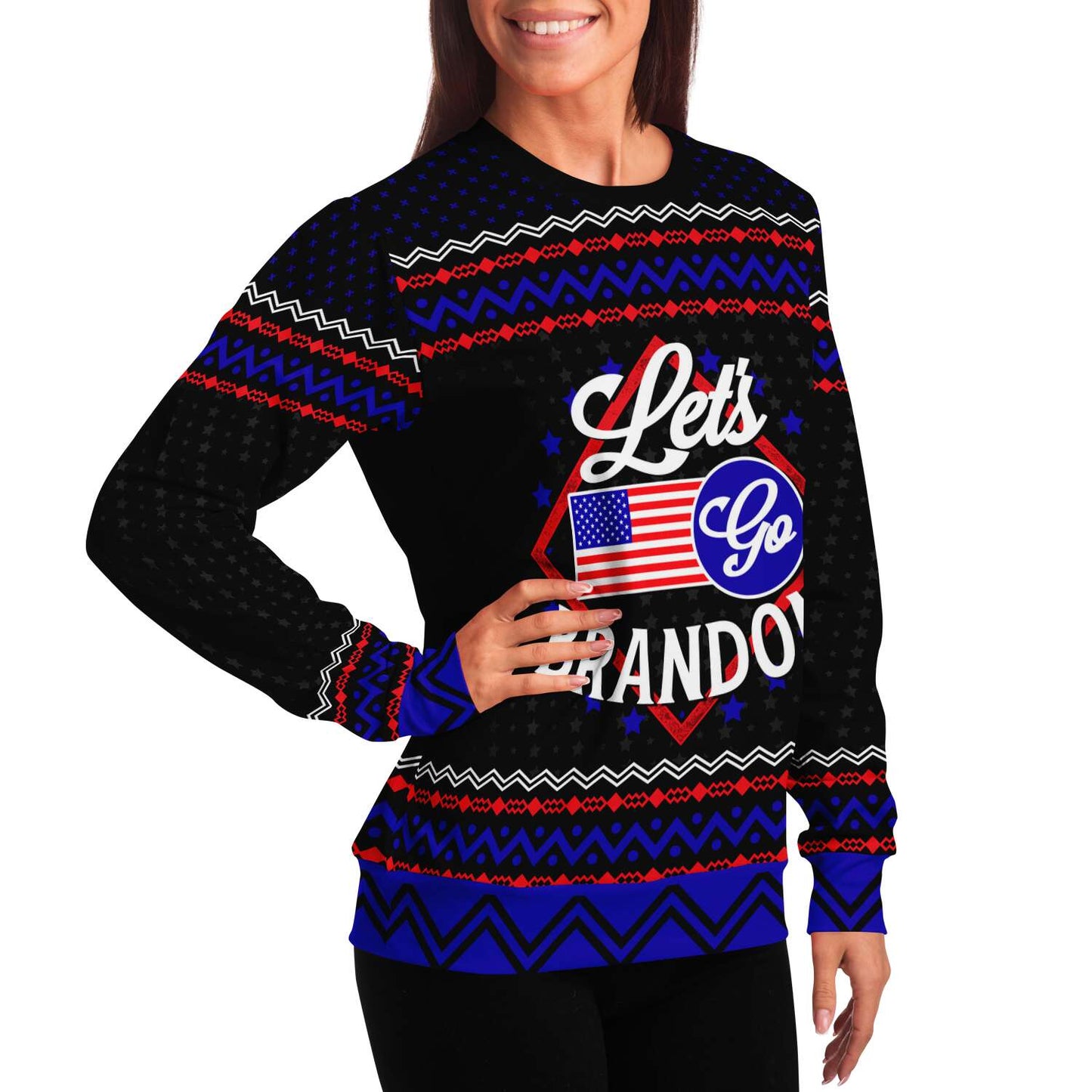 Let's Go Brandon - Funny Anti-Biden Republican Ugly Christmas Sweater (Sweatshirt)