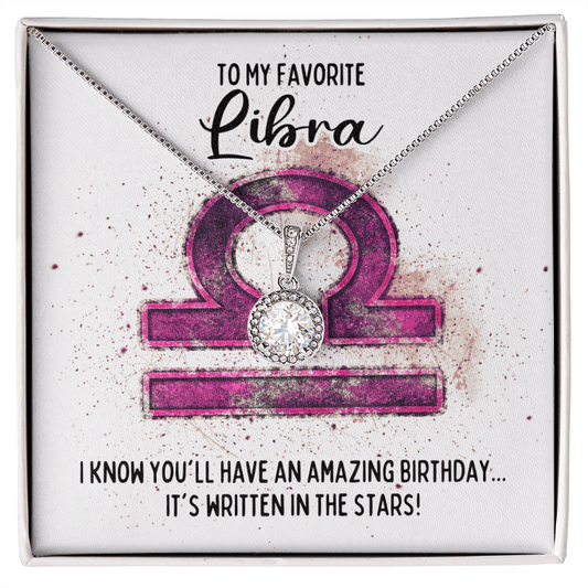 Libra Birthday Necklace - Zodiac Gift - Sept 23 – Oct 22 Two-Toned Box