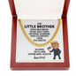 Little Brother Gift - Republican Trump Necklace - Brother Birthday, Father's Day, Christmas Gift Cuban Link Chain (14K Gold Plated)