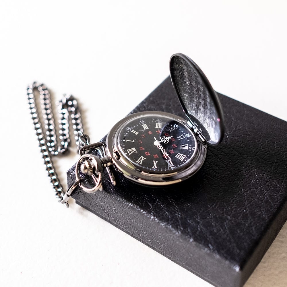 To My Husband Engraved Black Pocket Watch - Anniversary Gift - Husband Christmas Gift - Valentine's Day Gift - Birthday Gift