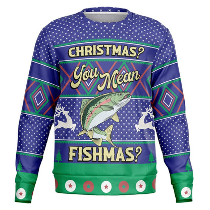 Merry Fishmas - Funny Fisherman Fisher Ugly Christmas Sweater (Sweatshirt)