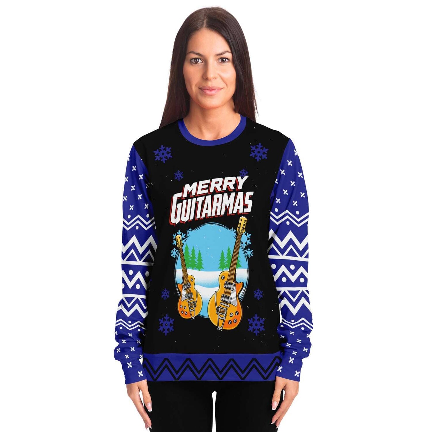 Merry Guitarmas - Funny Guitar Player Ugly Christmas Sweater (Sweatshirt)