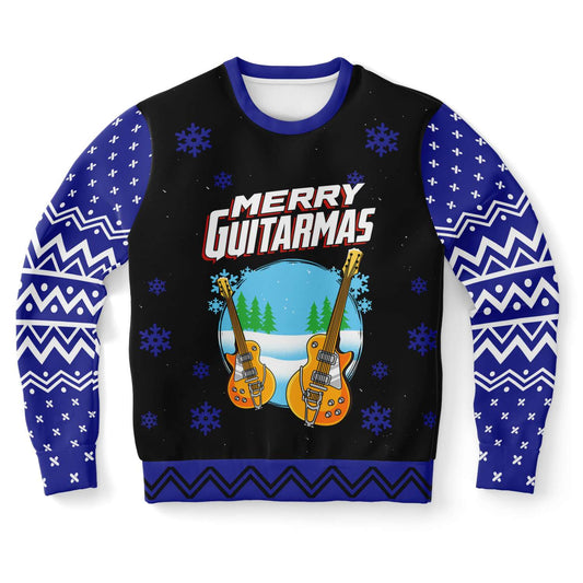 Merry Guitarmas - Funny Guitar Player Ugly Christmas Sweater (Sweatshirt) XS