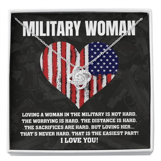 Military Woman Gift - Necklace for Army, Navy, Marine, Coast Guard, Air Force Veteran Wife or Girlfriend