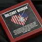 Military Woman Gift - Necklace for Army, Navy, Marine, Coast Guard, Air Force Veteran Wife or Girlfriend