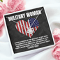 Military Woman Gift - Necklace for Army, Navy, Marine, Coast Guard, Air Force Veteran Wife or Girlfriend