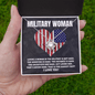 Military Woman Gift - Necklace for Army, Navy, Marine, Coast Guard, Air Force Veteran Wife or Girlfriend