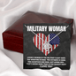 Military Woman Gift - Necklace for Army, Navy, Marine, Coast Guard, Air Force Veteran Wife or Girlfriend