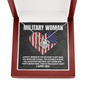 Military Woman Gift - Necklace for Army, Navy, Marine, Coast Guard, Air Force Veteran Wife or Girlfriend