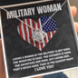 Military Woman Gift - Necklace for Army, Navy, Marine, Coast Guard, Air Force Veteran Wife or Girlfriend Two Toned Box