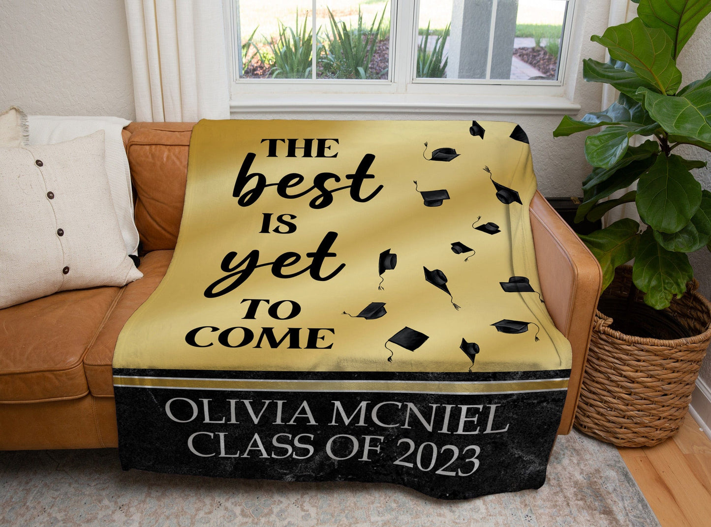 Personalized Graduation Blanket - The Best Is Yet to Come - Custom Name Class of 2023