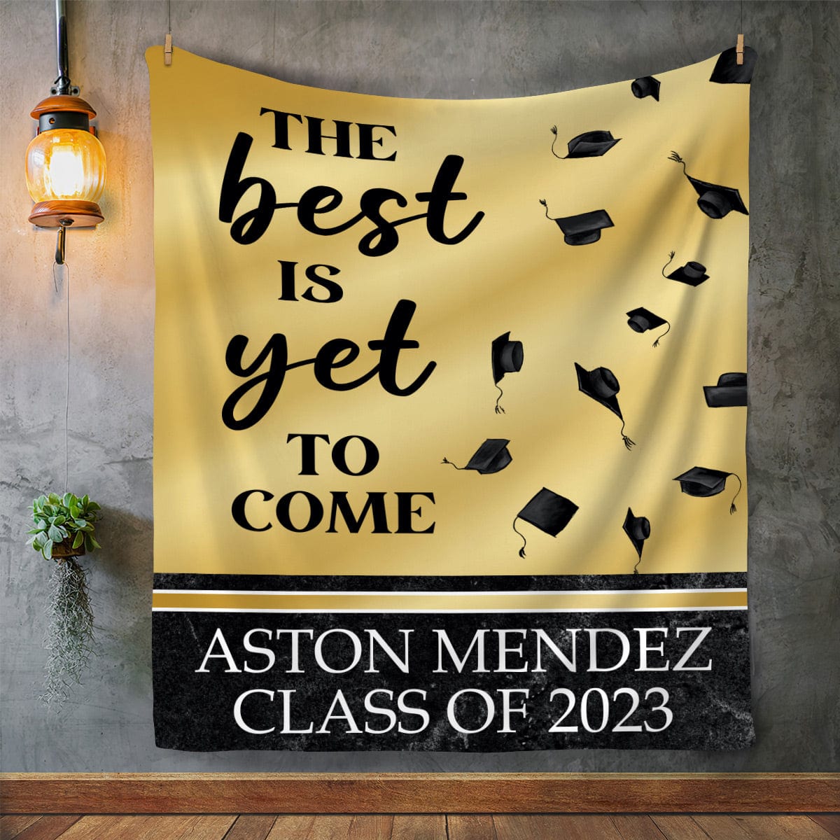 Personalized Graduation Blanket - The Best Is Yet to Come - Custom Name Class of 2023