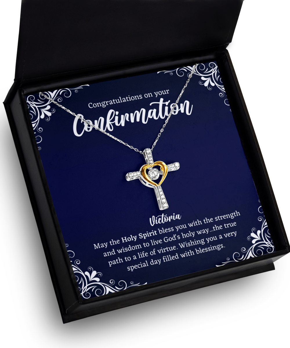 Confirmation Cross Necklace - Personalized Confirmation Gifts for Daughter, Niece, Teen Girls, Women - Confirmation Jewelry - Catholic Gift Necklace