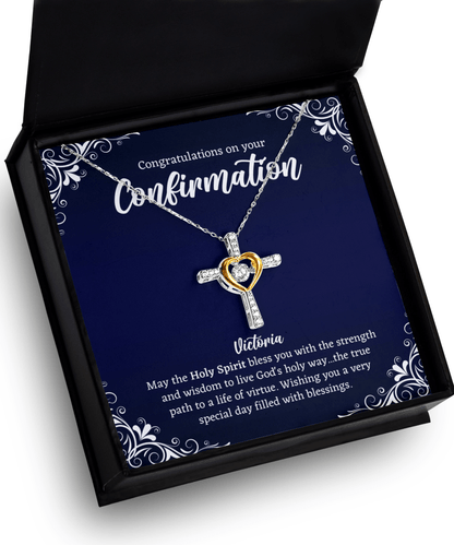 Confirmation Cross Necklace - Personalized Confirmation Gifts for Daughter, Niece, Teen Girls, Women - Confirmation Jewelry - Catholic Gift Necklace