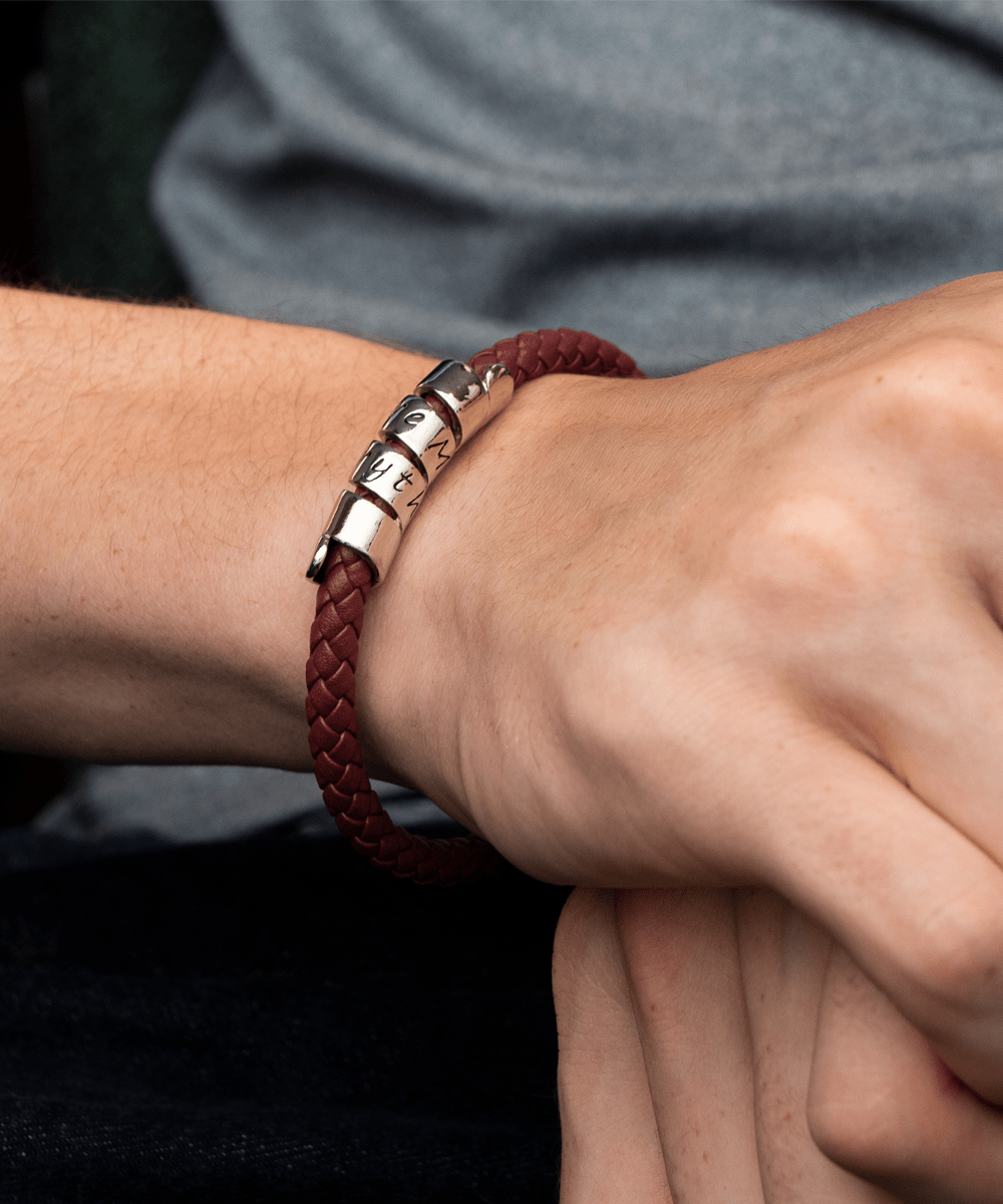 Apology Gift For Man - I'm Sorry Gift For Him - Vegan Leather Mens Bracelet - Forgiveness Gift For Boyfriend - Forgive Me Gift For Husband