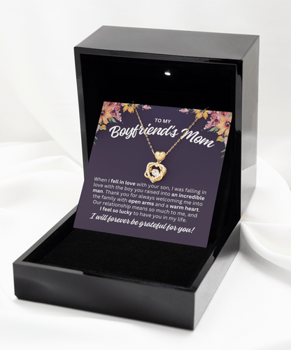 Boyfriend Mom Gifts from Girlfriend, To My Boyfriend Mom Necklace, Mothers Day Gifts for Boyfriend’s Mom, Christmas Gift for Boyfriend Mom Gold - Luxury Box