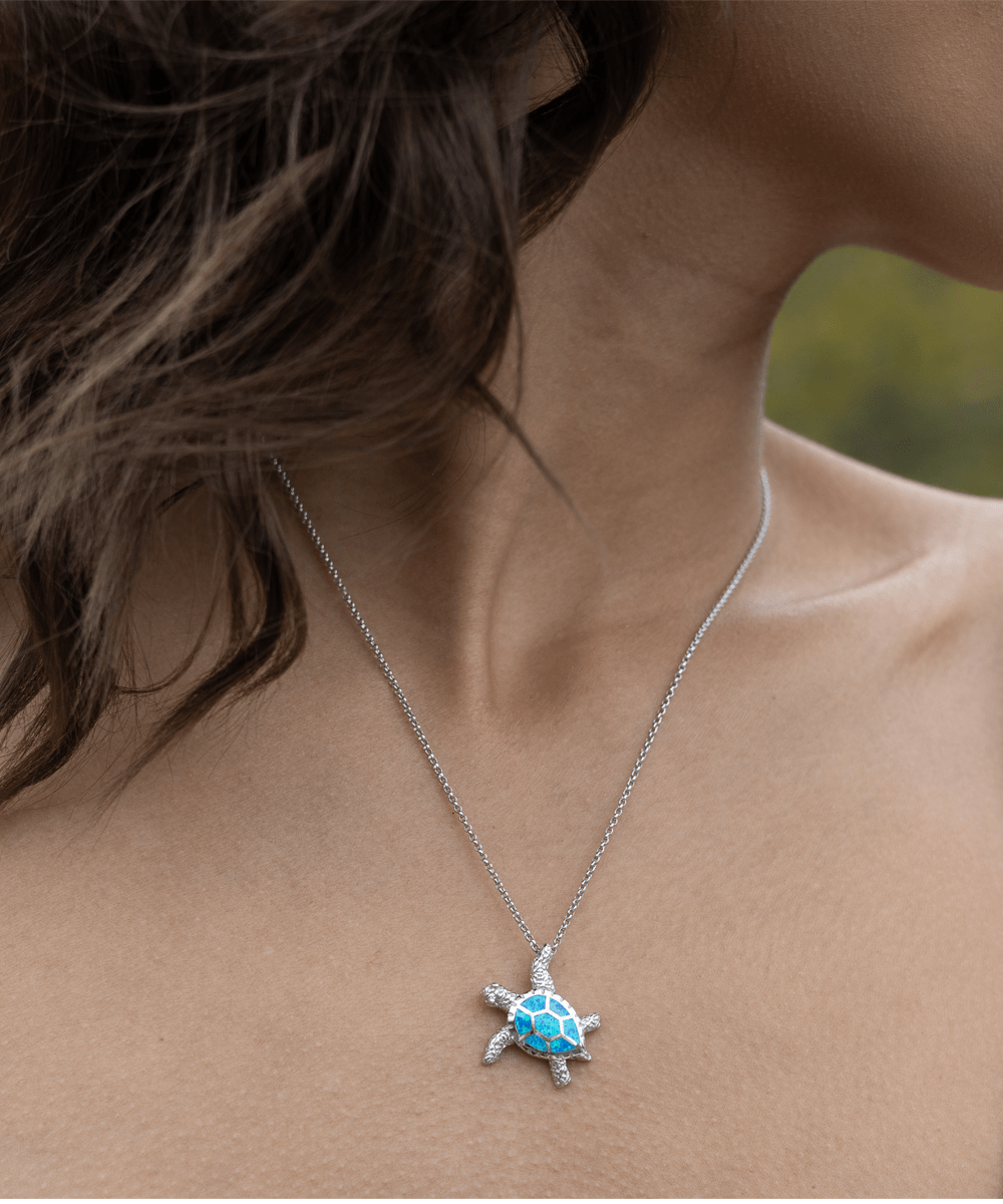 To My Maid of Honor Opal Sea Turtle Necklace - Motivational Gift for Mother's Day, Birthday, Wedding, Christmas - Gift for Maid of Honor