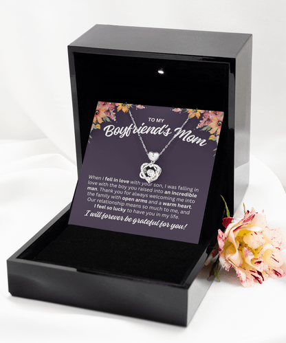 Boyfriend Mom Gifts from Girlfriend, To My Boyfriend Mom Necklace, Mothers Day Gifts for Boyfriend’s Mom, Christmas Gift for Boyfriend Mom Silver - Luxury Box