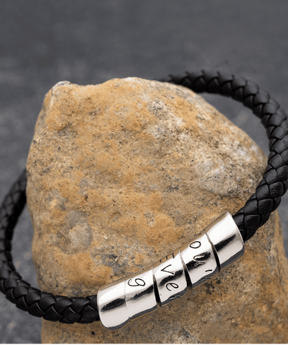 Gift for Son Vegan Leather Bracelet - Graduation Gift for Son - Son Birthday Gift- Son Wedding Gift - Motivational Gifts for Son