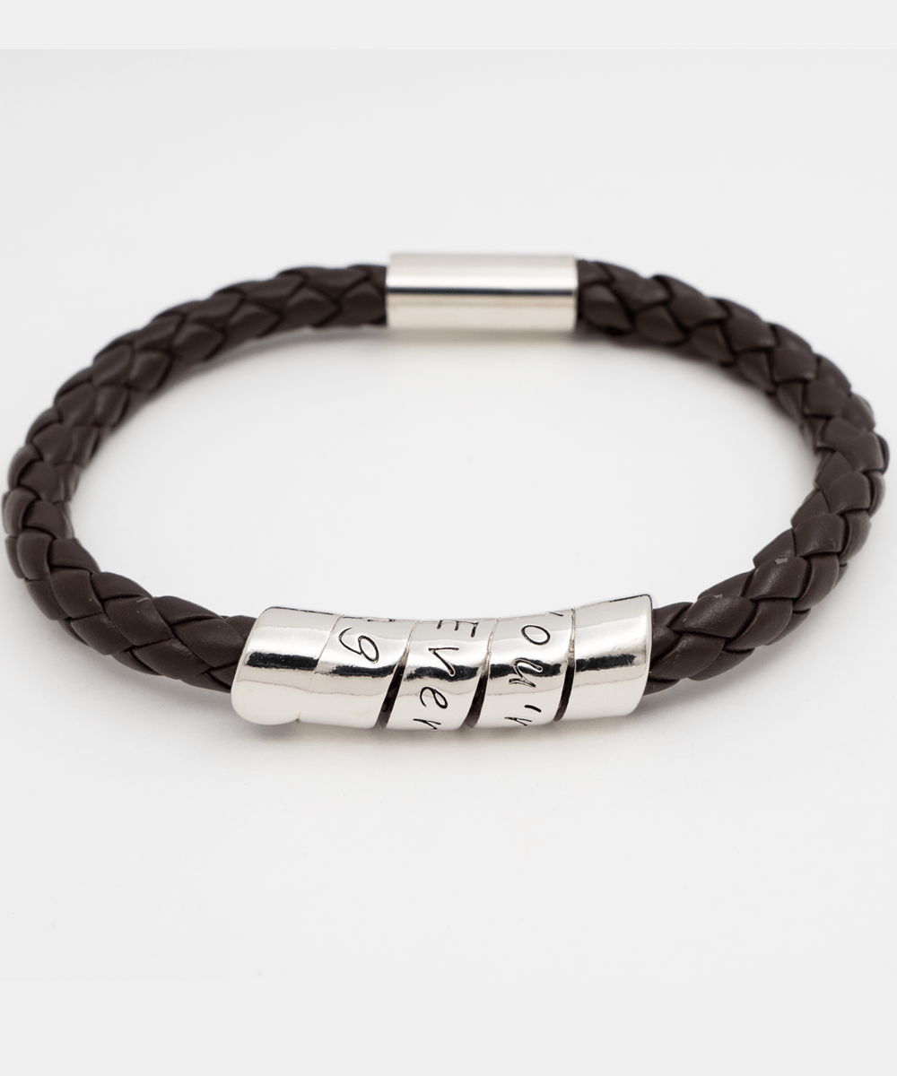 To My Dad Vegan Leather Bracelet - Gift for Dad from Daughter - Father's Day Gift - Dad Birthday Present - Christmas Jewelry Gift for Dad