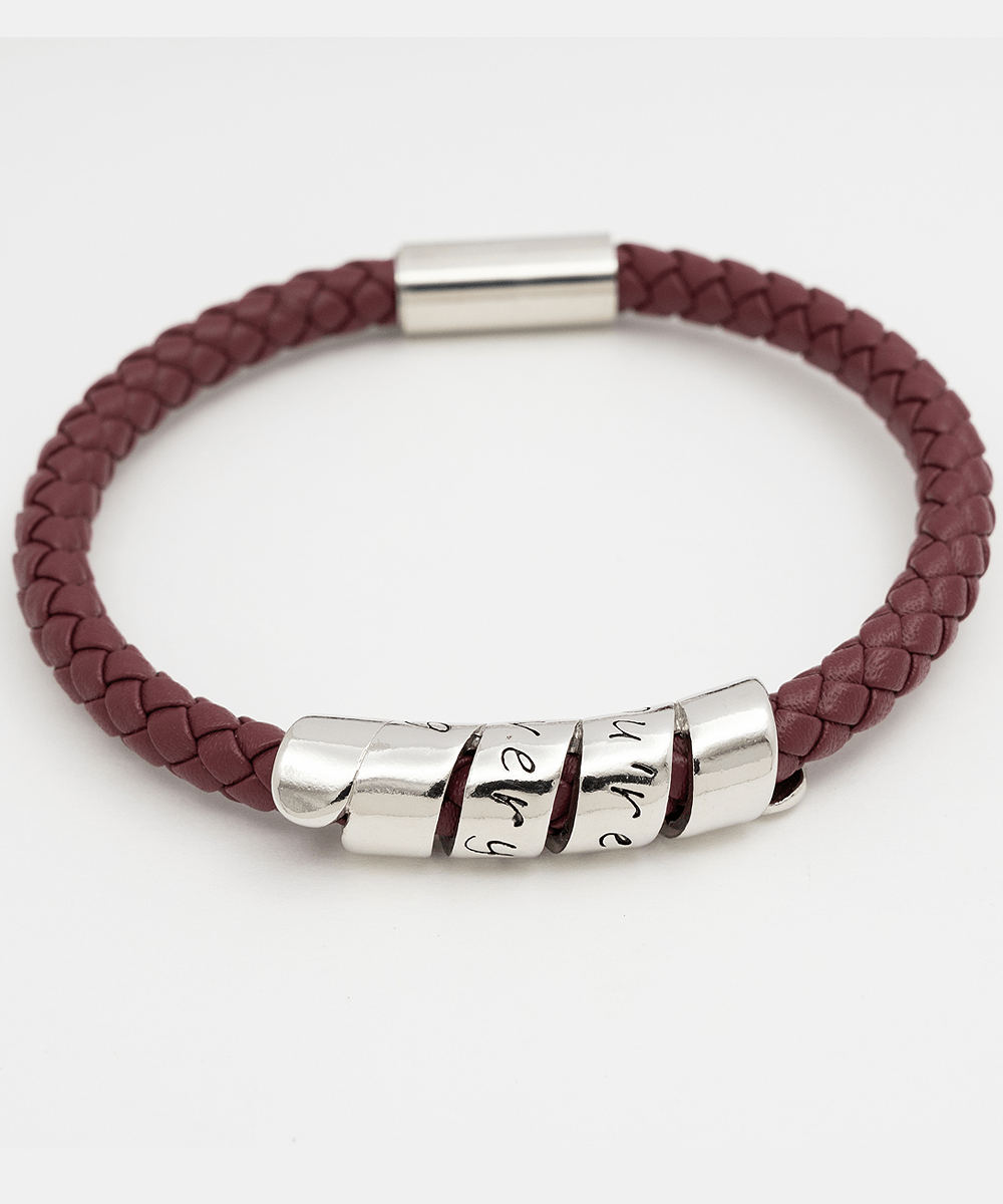 To My Dad Vegan Leather Bracelet - Gift for Dad from Daughter - Father's Day Gift - Dad Birthday Present - Christmas Jewelry Gift for Dad