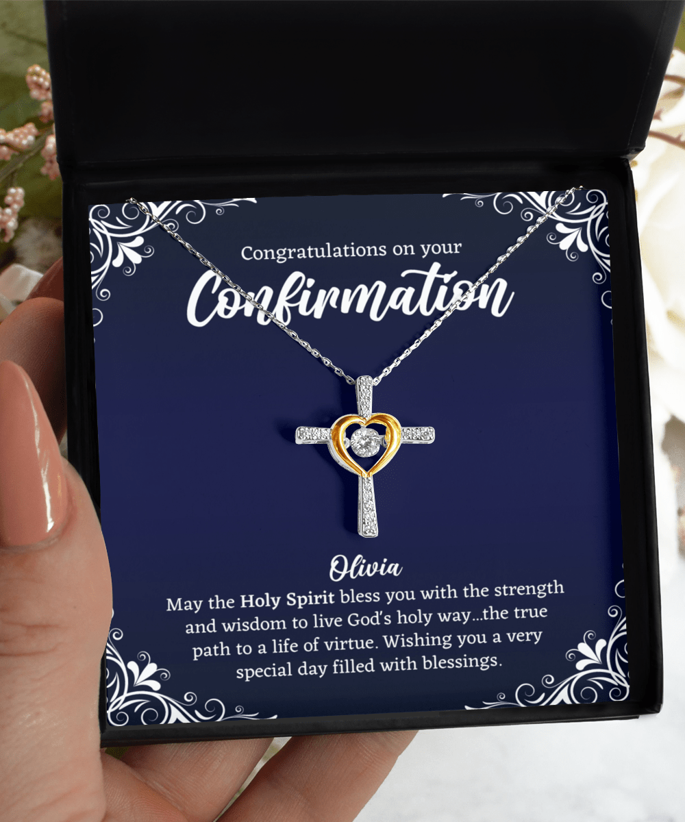 Confirmation Cross Necklace - Personalized Confirmation Gifts for Daughter, Niece, Teen Girls, Women - Confirmation Jewelry - Catholic Gift Necklace